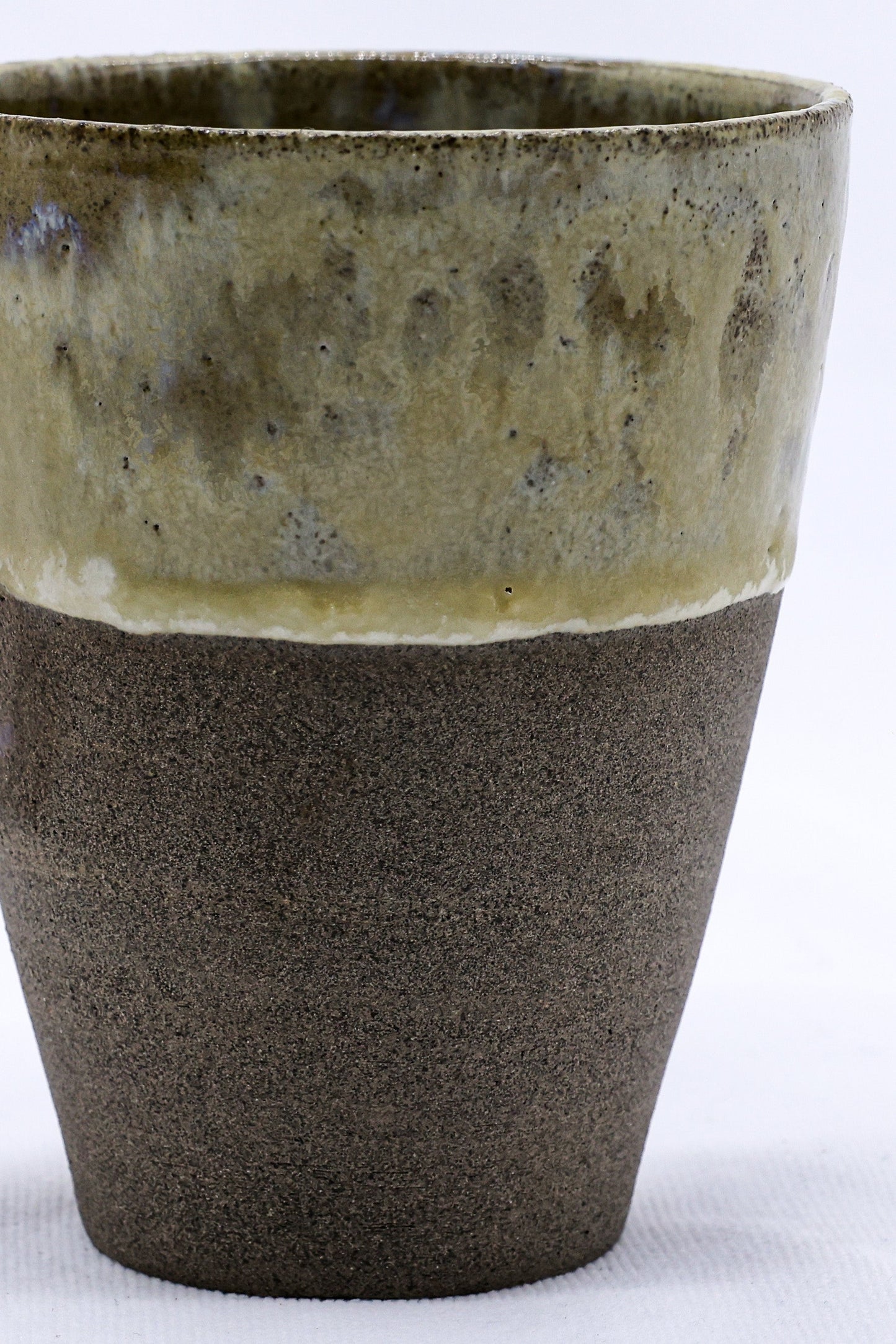 TerraBlu Quadra Handmade Ceramic Smoked Grey Stoneware Tall Ceramic Cup-1