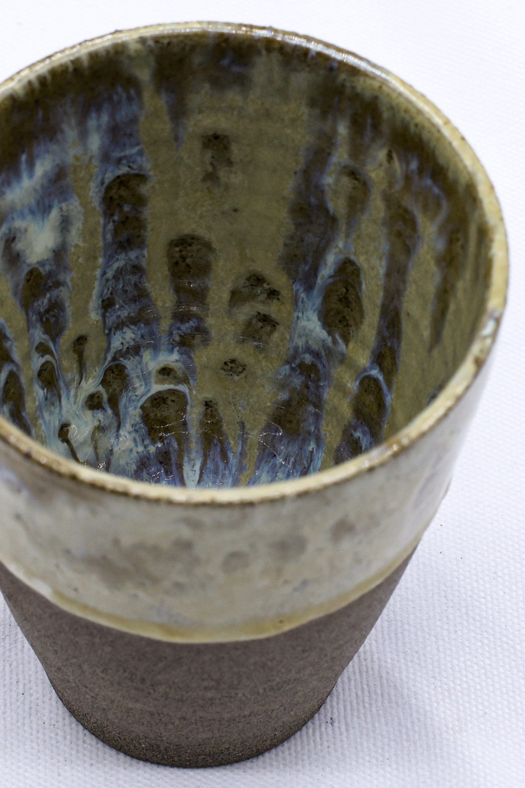 TerraBlu Quadra Handmade Ceramic Smoked Grey Stoneware Tall Ceramic Cup-2