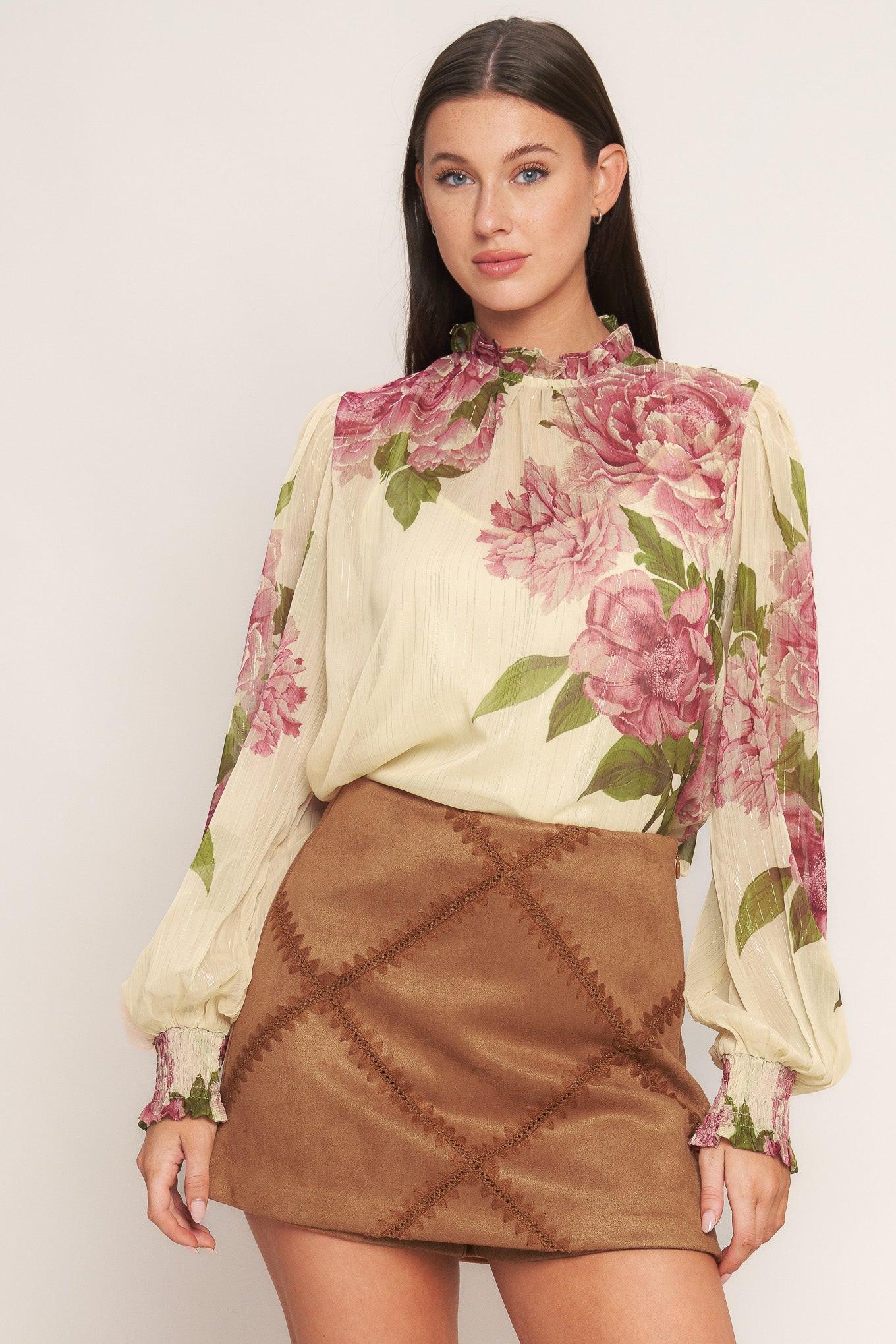 TERRA PATCH FAUX SUEDE SKORT