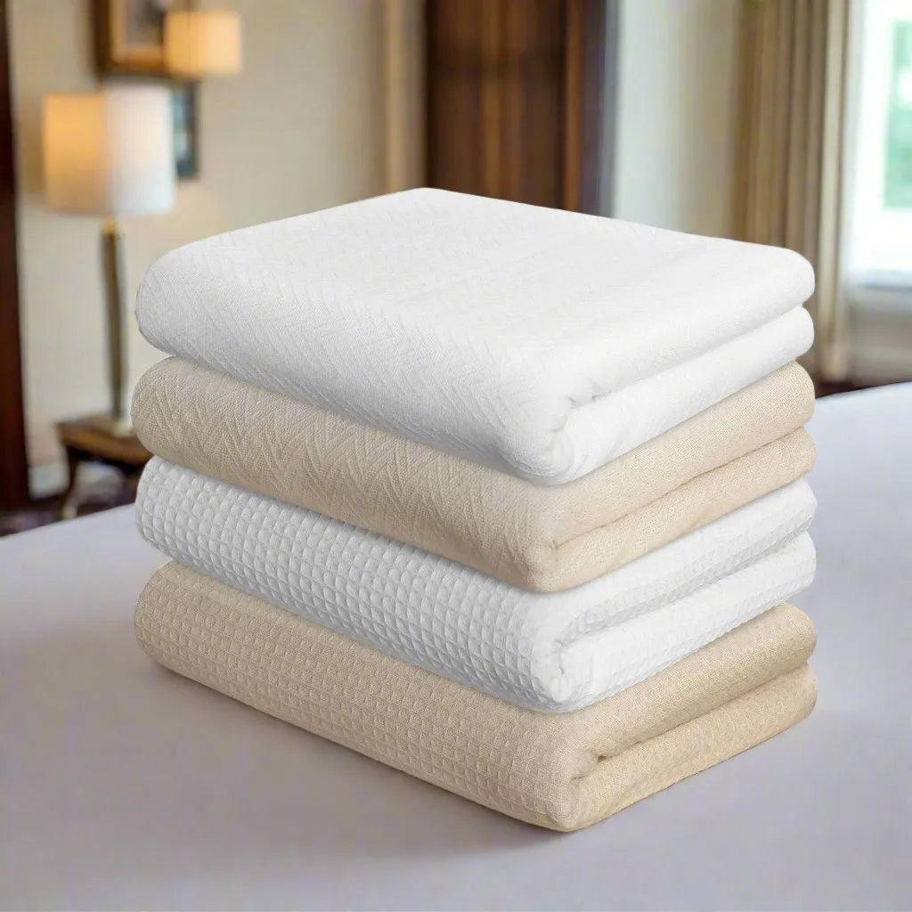 Cotton Herringbone & Honeycomb Weave All Season Blanket-0