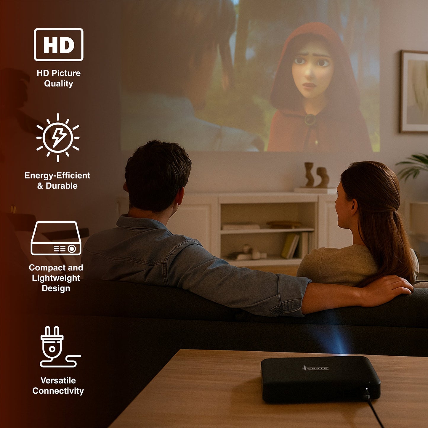 Pursonic Compact HD Projector – Portable Big-Screen Entertainment Anywhere-1