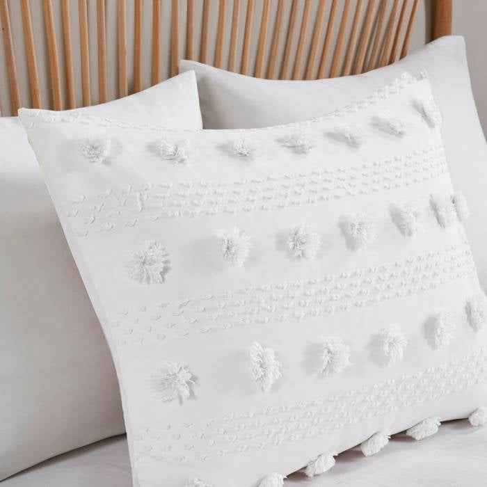 Twin/Twin XL 2-Piece Ivory Pompom Microfiber Comforter Set-2