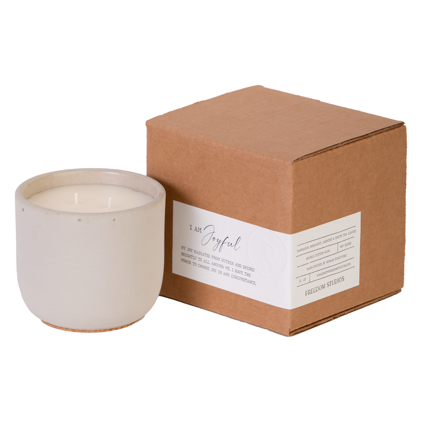 I AM Joyful 22 oz Concrete Candle