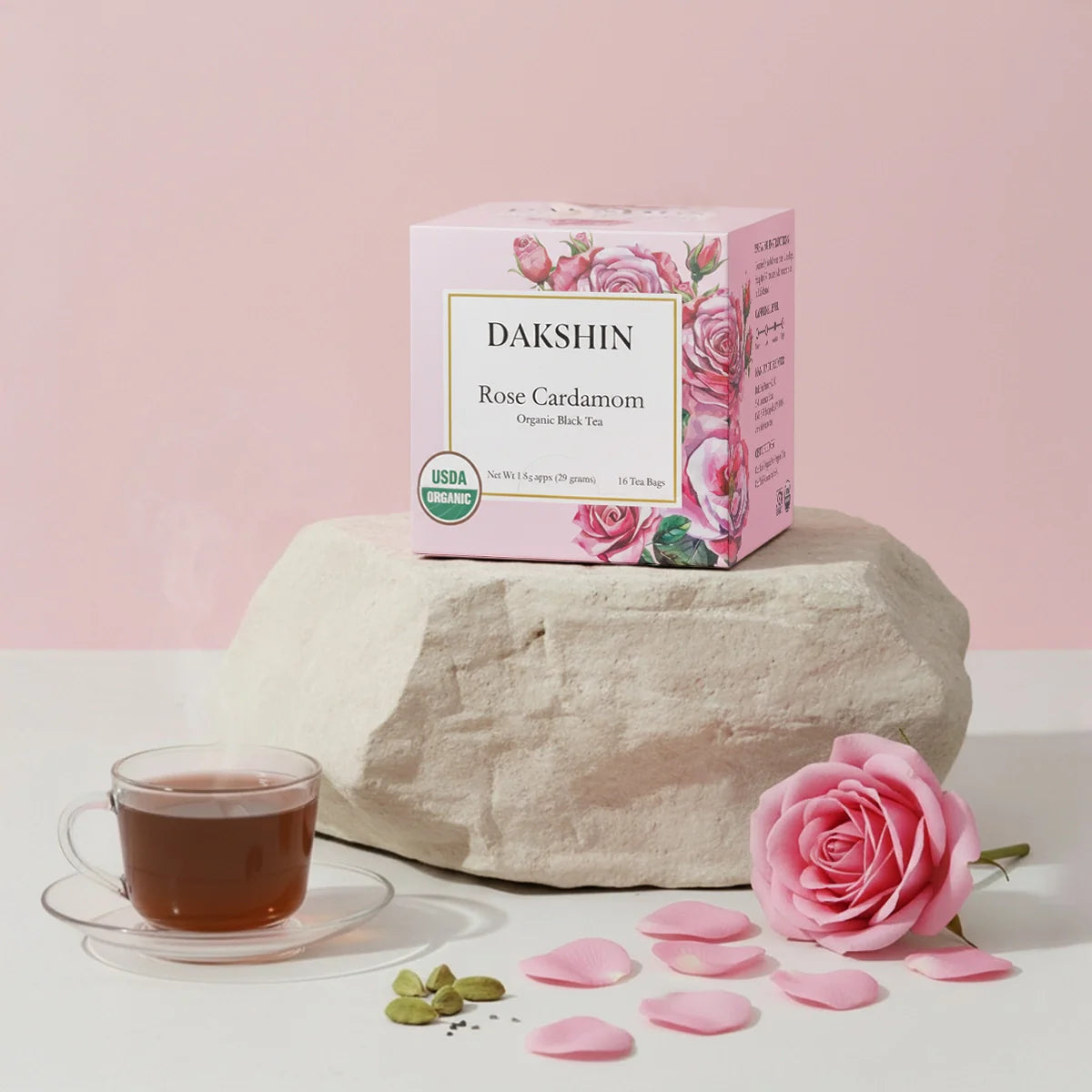 Organic Rose & Cardamom Tea - Calm Digestive by Dakshin-0