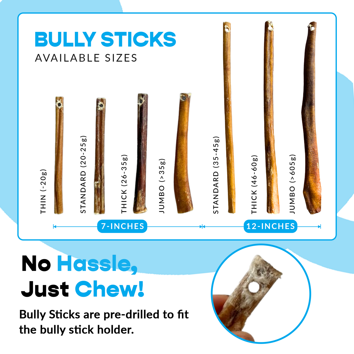 7" Thin Bully Sticks - Refill Pack-3