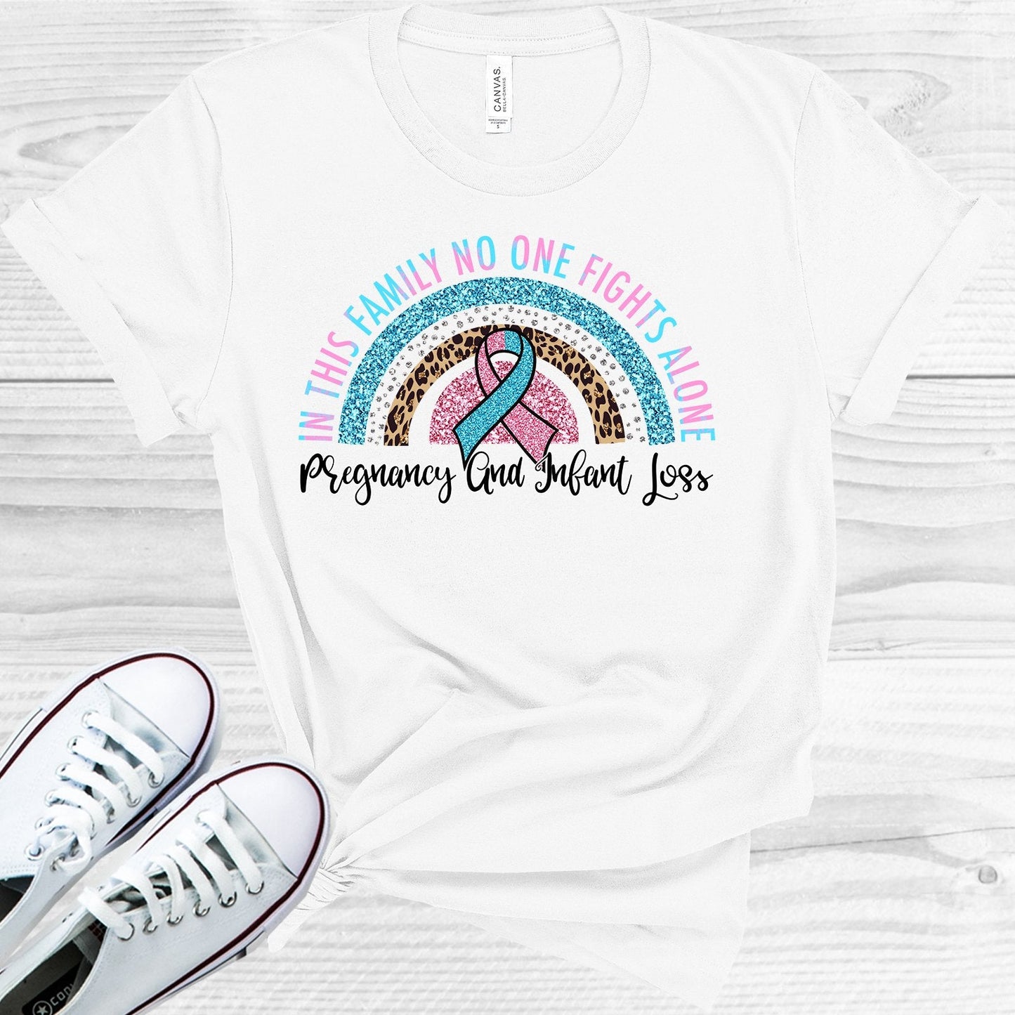 In This Family No One Fights Alone Pregnancy and Infant Loss Graphic Tee