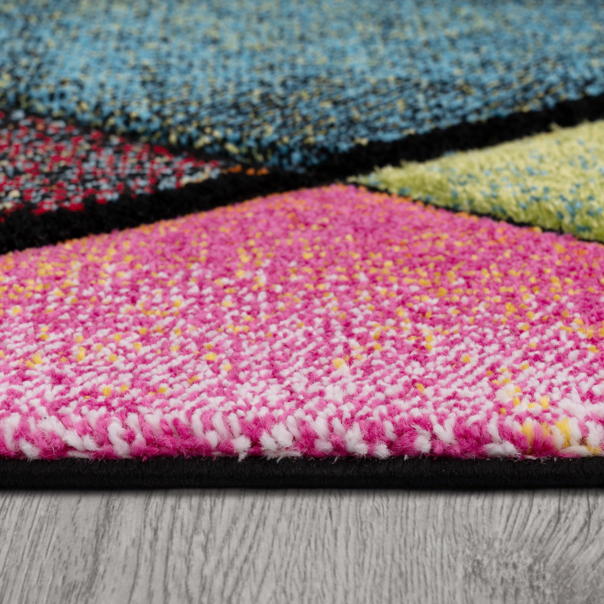 Colorful Area Rug Smaragd Checkered With Multicolor Diamonds-2