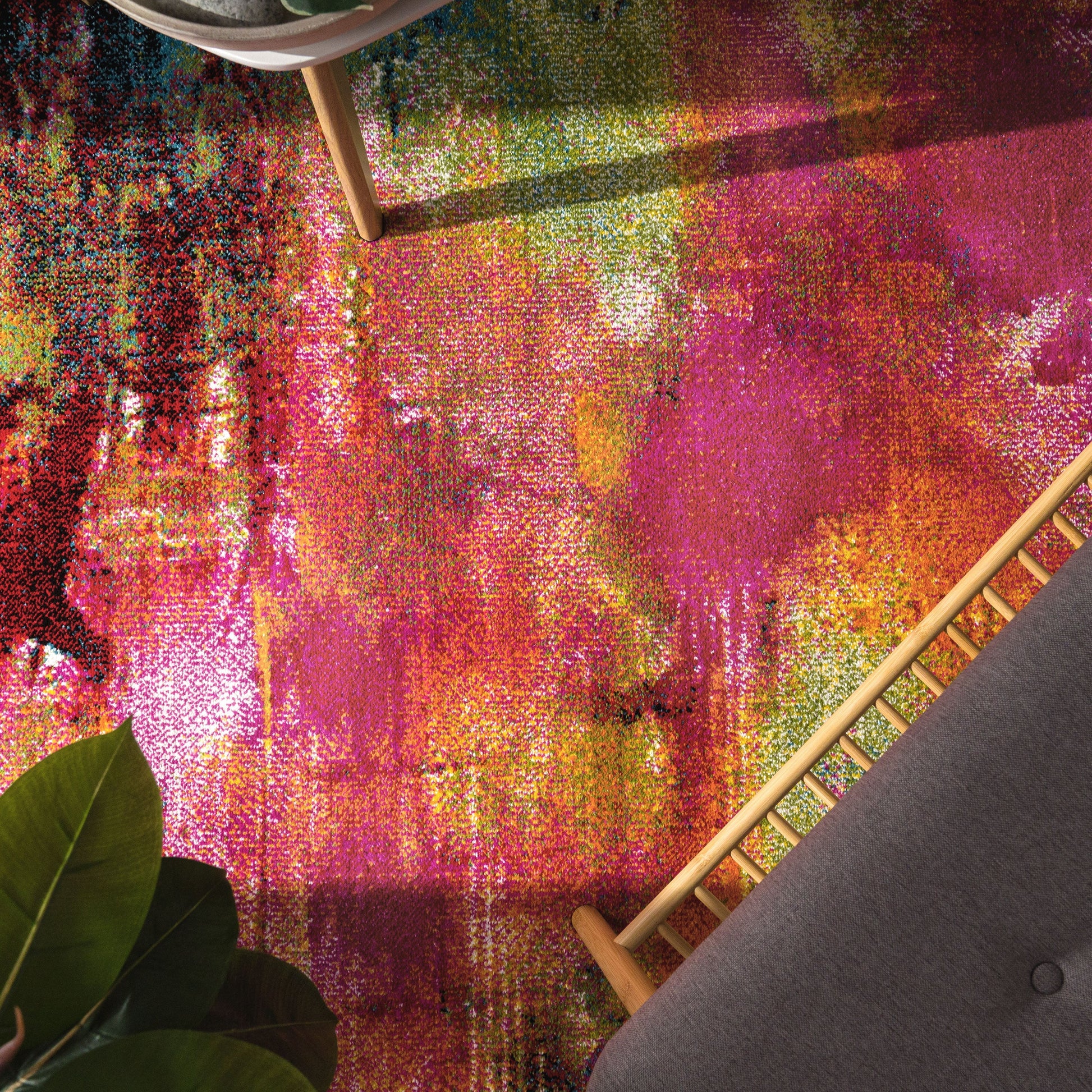 Colorful Area Rug Canvas Artful Design - Multicolor-1