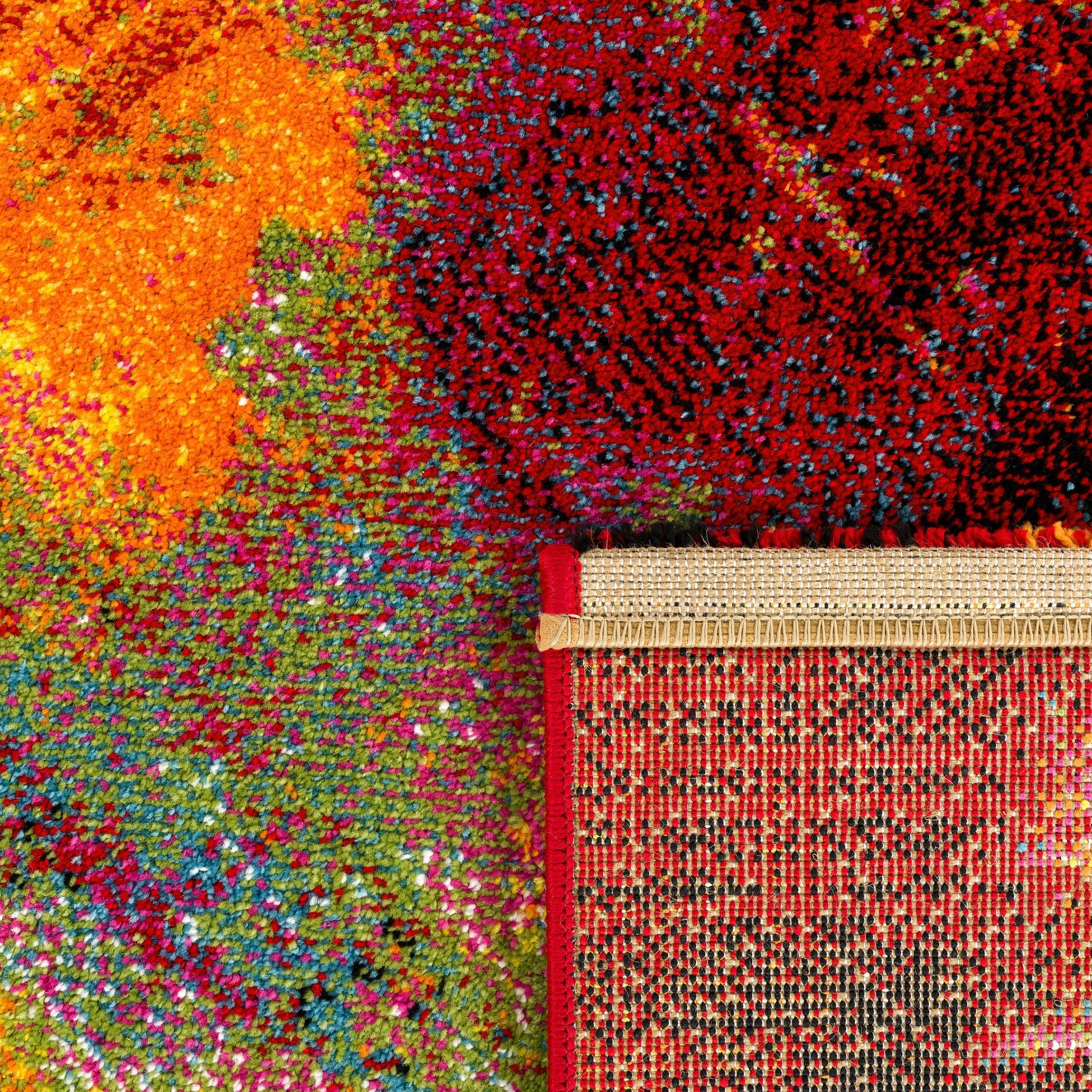 Colorful Area Rug Canvas Artful Design - Multicolor-3
