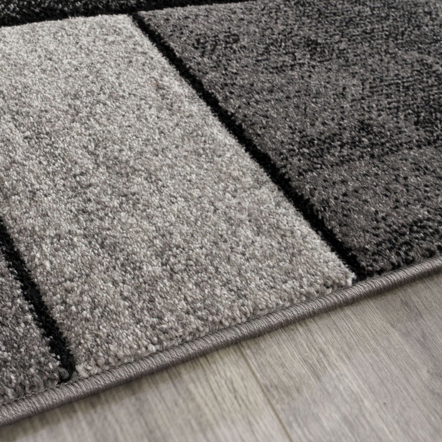 Area Rug Brilliance with Geometric Squares in Black White-2
