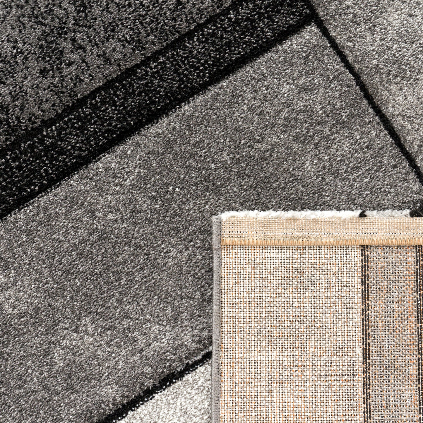 Area Rug Brilliance with Geometric Squares in Black White-3