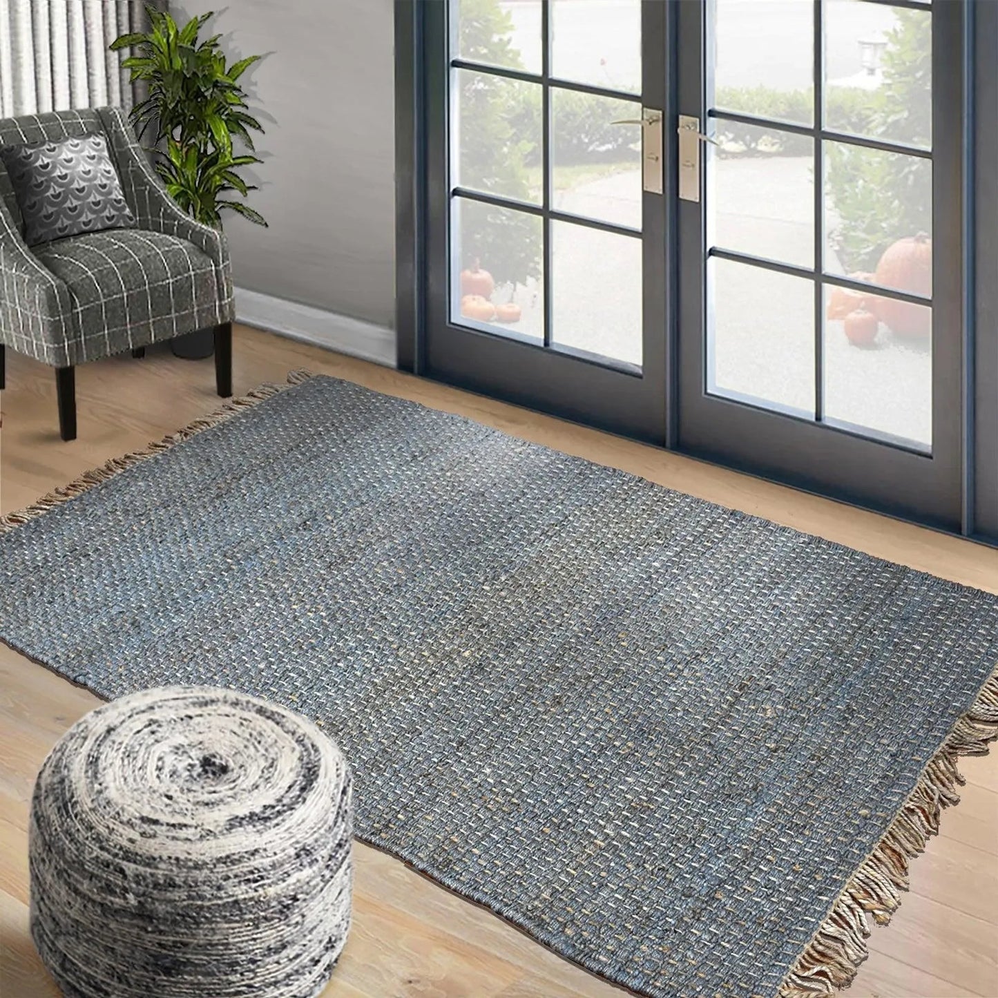 Multi Size Hand Woven Flat Weave 100% Jute Ineas Traditional Oriental Area Rug-1