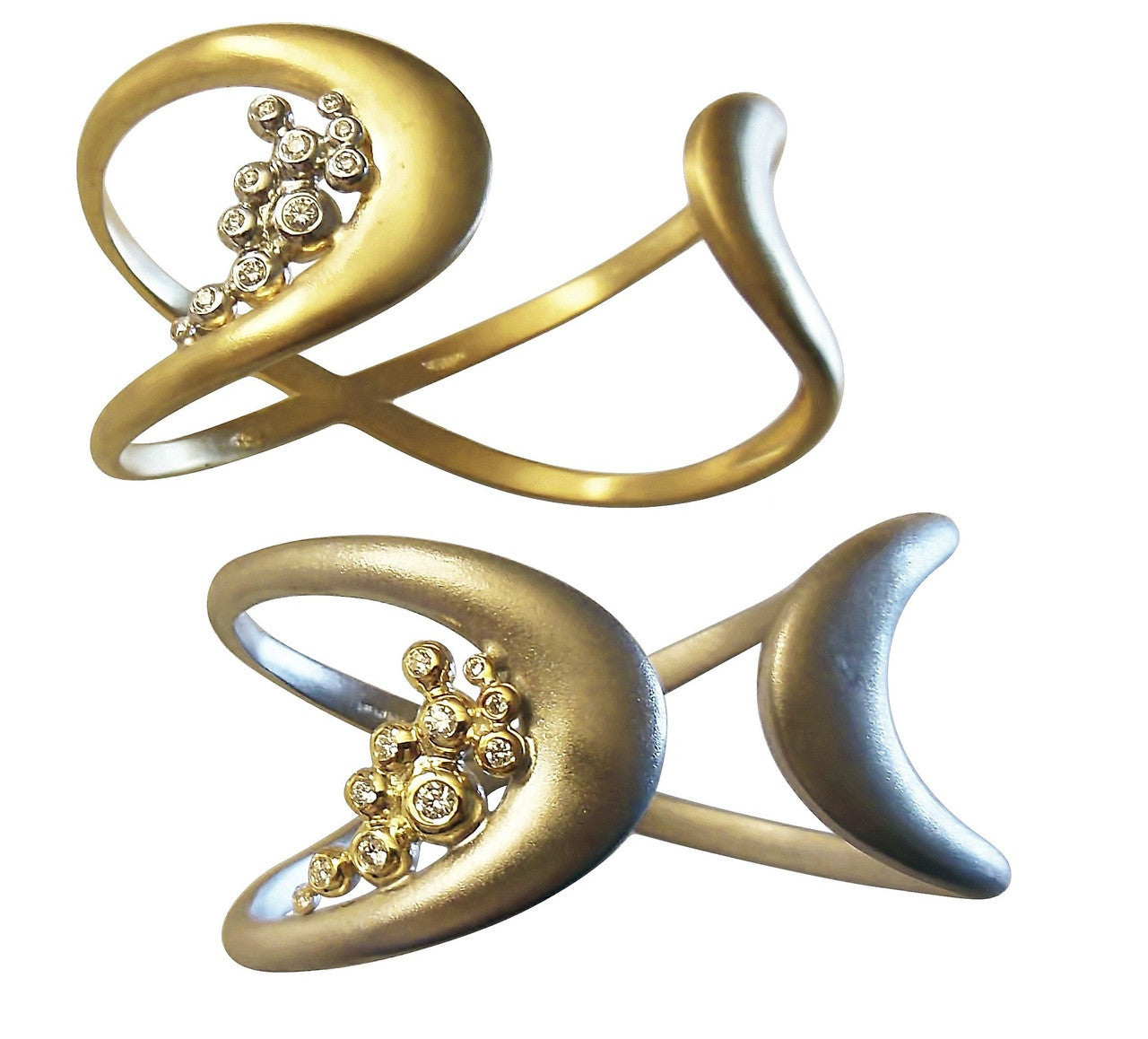 Infinity Cuff Bracelet: Overflowing Diamond Dots. 14K Gold-8
