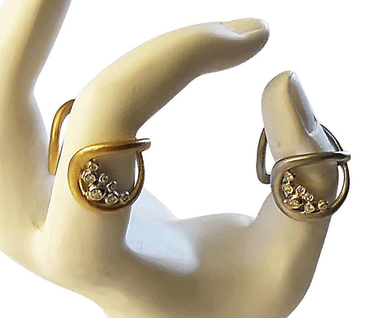Infinity Cuff Ring: Overflowing Diamond Dots. 18K Gold-1