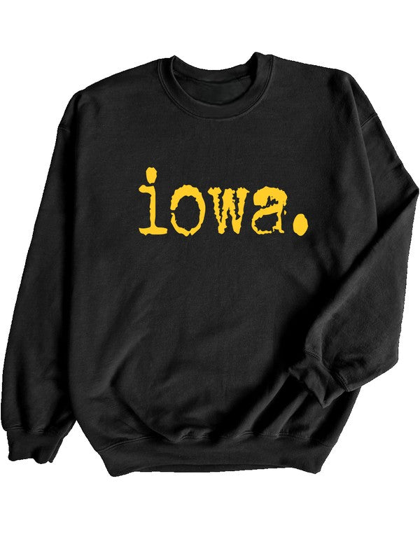 Iowa Premium Bella Canvas Sweatshirt Size S-XL black and yellow