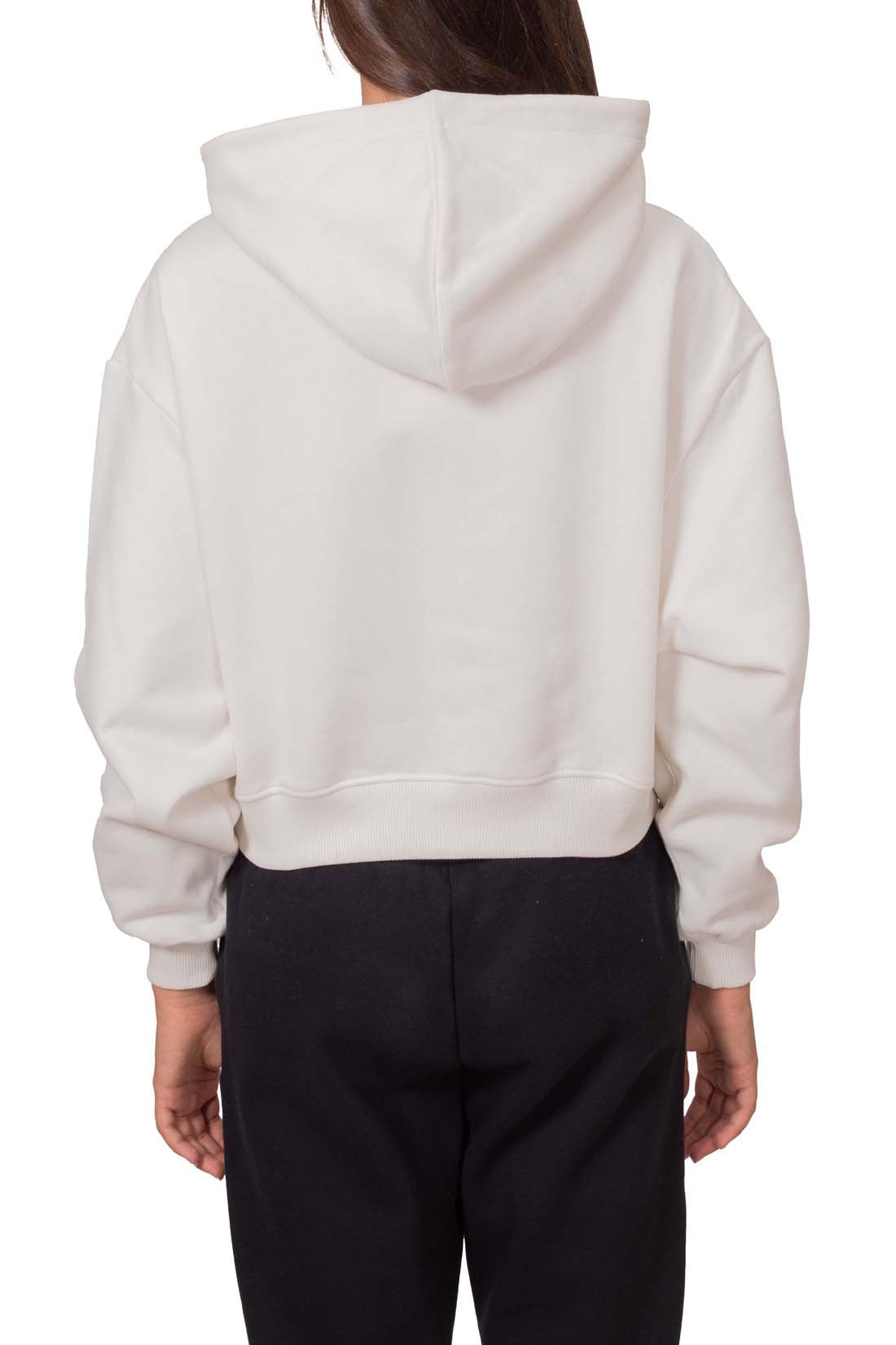 CALVIN KLEIN JEANS - Women's crop winter hoodie with boucle logo-6