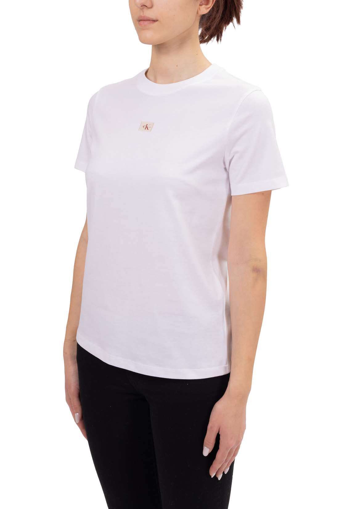 CALVIN KLEIN JEANS - Women's T-shirt with logo patch  - Size S-1