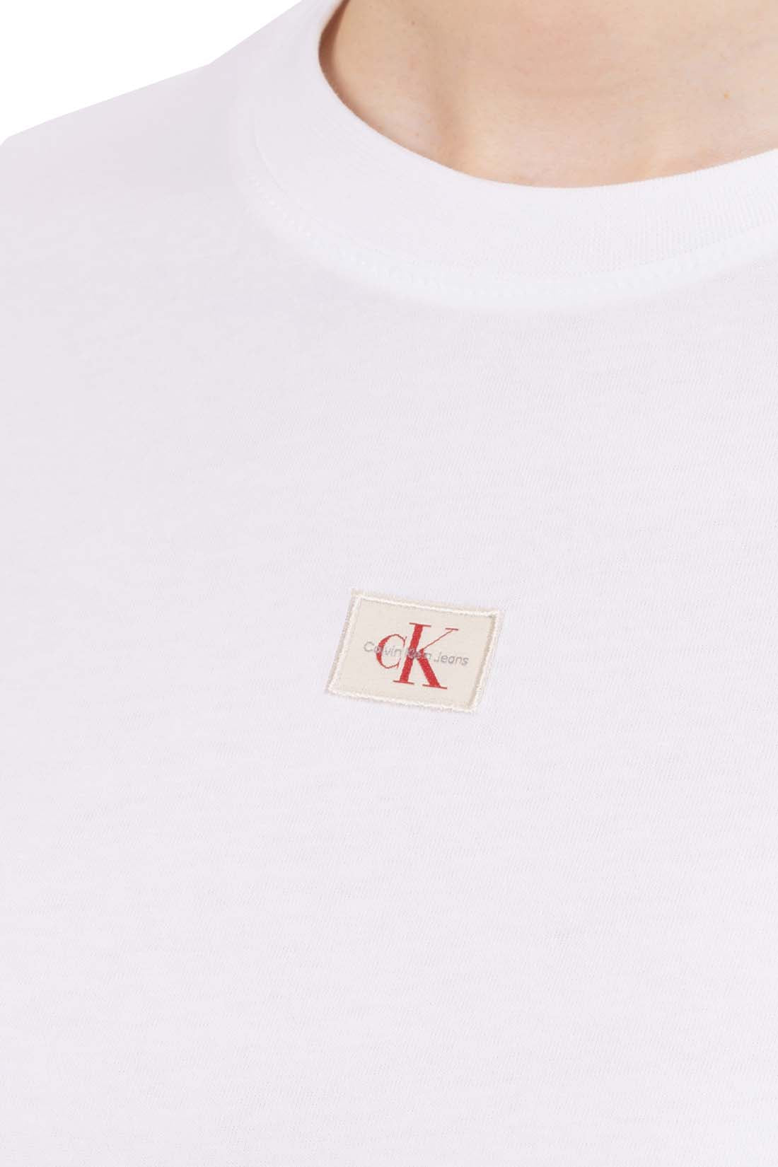 CALVIN KLEIN JEANS - Women's T-shirt with logo patch  - Size S-0
