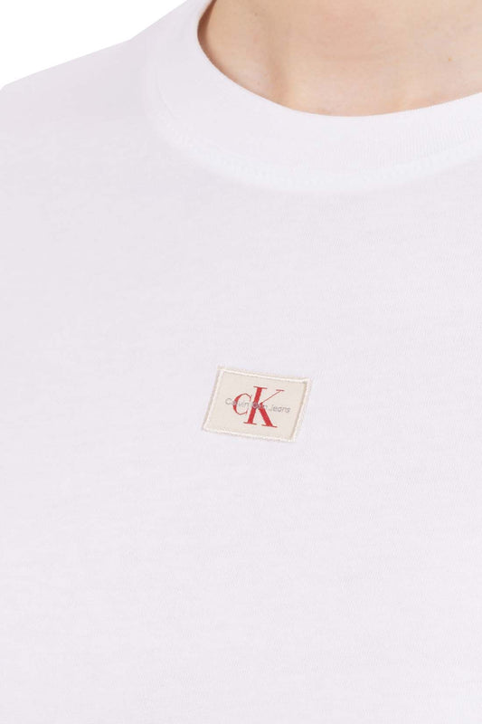 CALVIN KLEIN JEANS - Women's T-shirt with logo patch  - Size S-0
