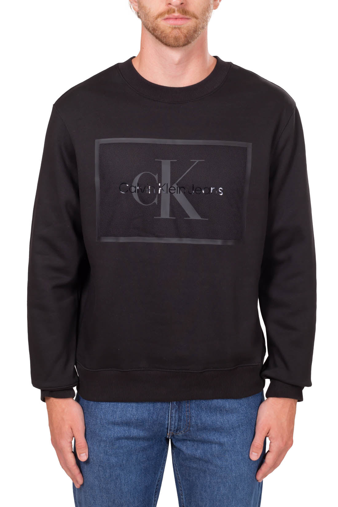 CALVIN KLEIN JEANS - Men's relaxed sweatshirt with squared logo  - Size XXL-5