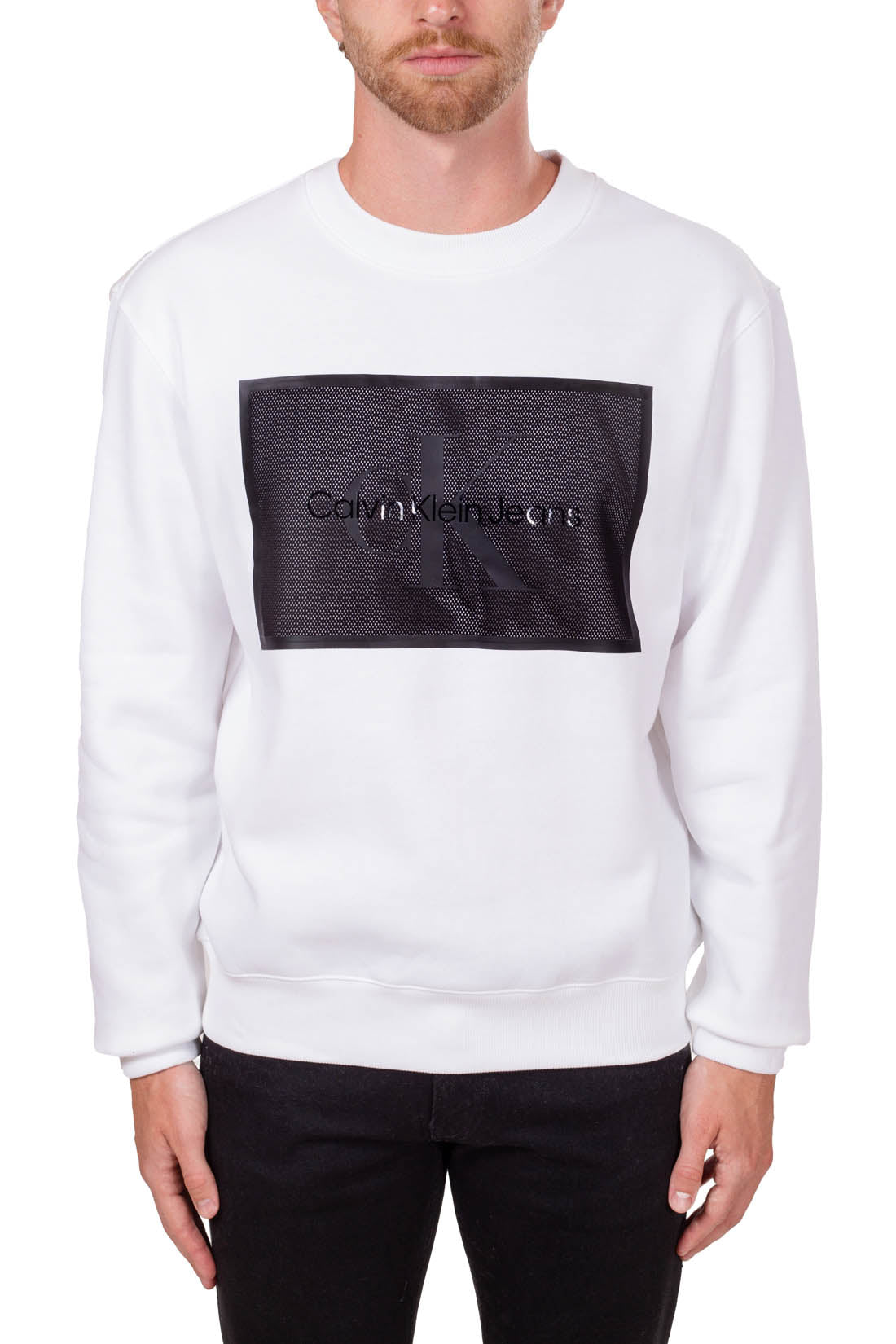 CALVIN KLEIN JEANS - Men's relaxed sweatshirt with squared logo  - Size XXL-33
