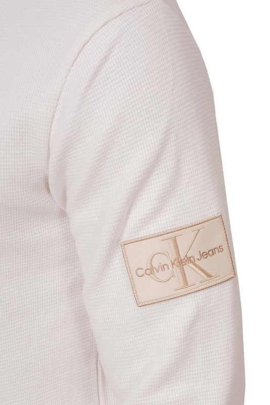 CALVIN KLEIN JEANS - Men's honeycomb T-shirt with logo patch  - Size XXL-0