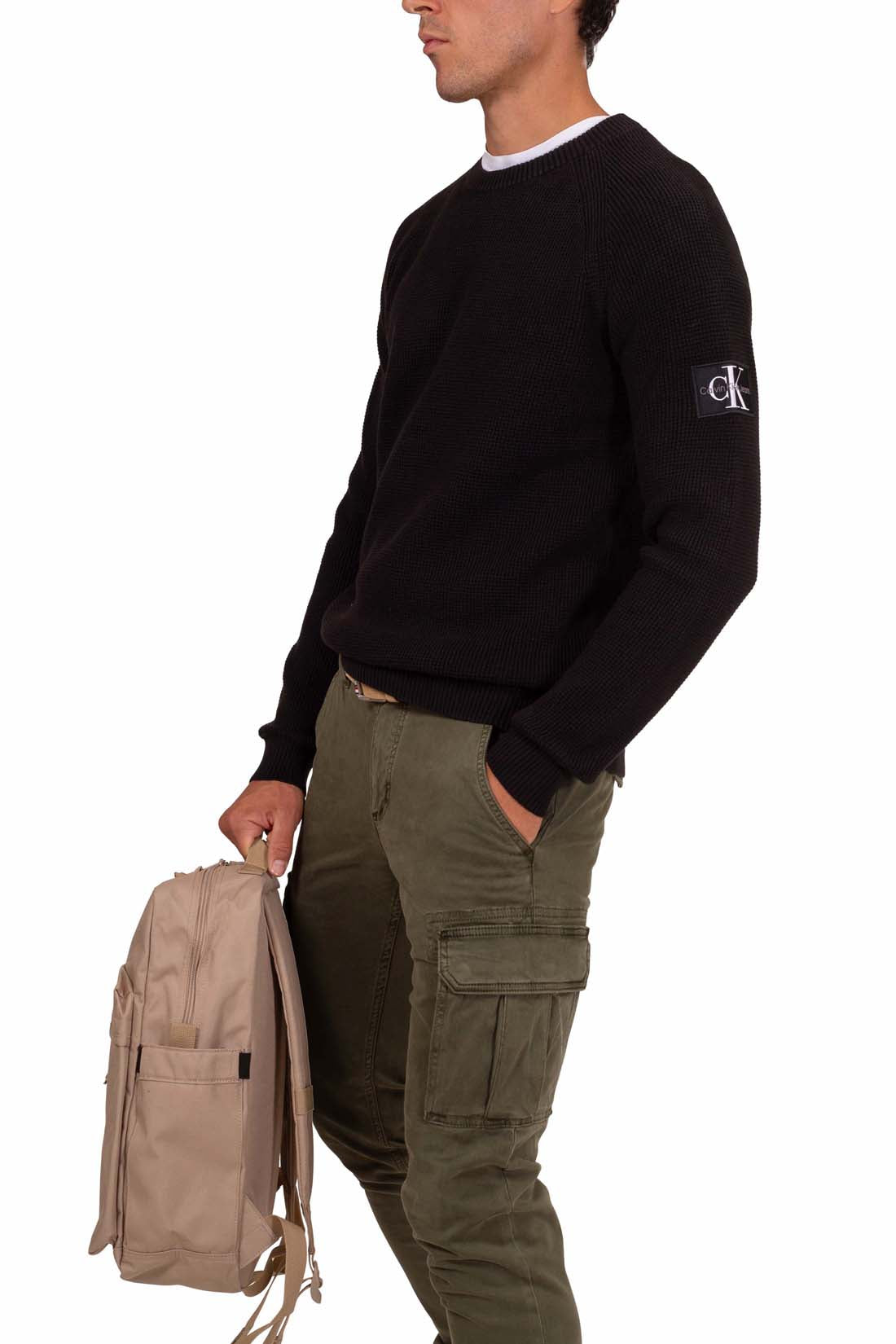CALVIN KLEIN JEANS - Men's regular sweater with logo patch  - Size XXL-11
