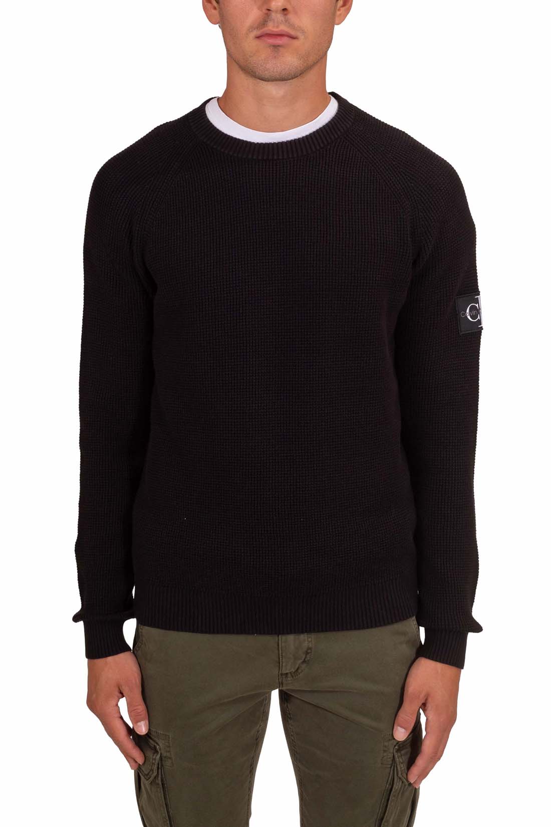 CALVIN KLEIN JEANS - Men's regular sweater with logo patch  - Size XXL-9