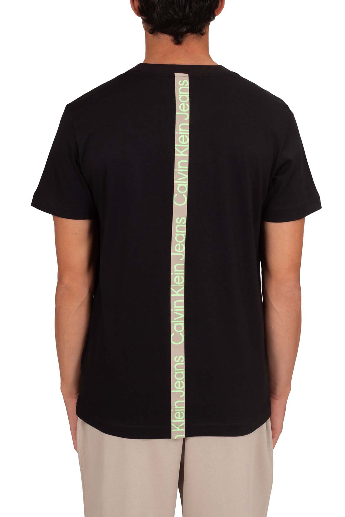 CALVIN KLEIN JEANS - Men's regular T-shirt with logo taping  - Size XL-10
