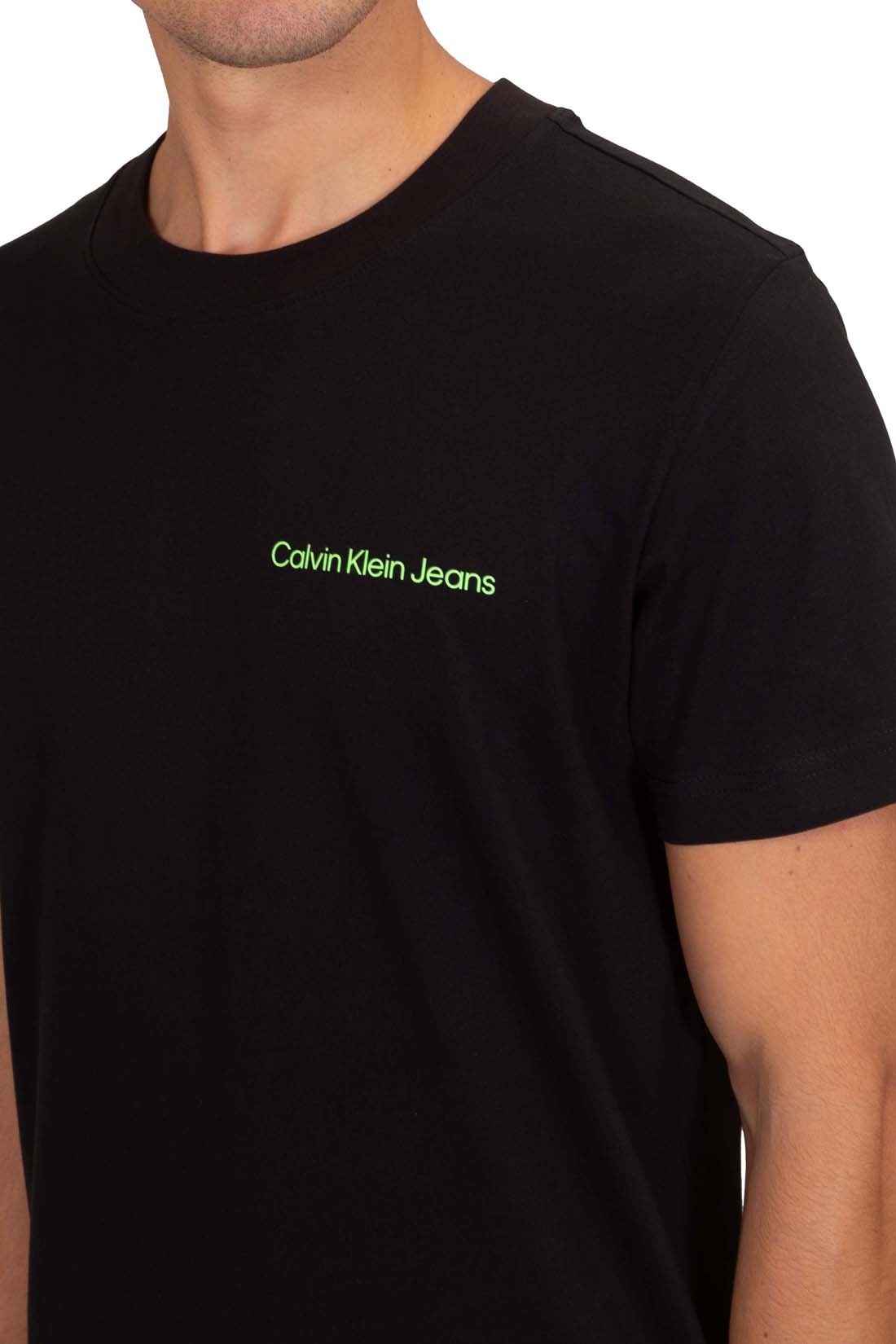 CALVIN KLEIN JEANS - Men's regular T-shirt with logo taping  - Size XL-12
