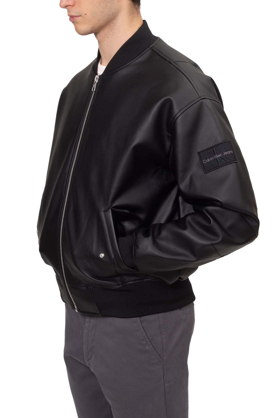 CALVIN KLEIN JEANS - Men's faux-leather bomber jacket-10
