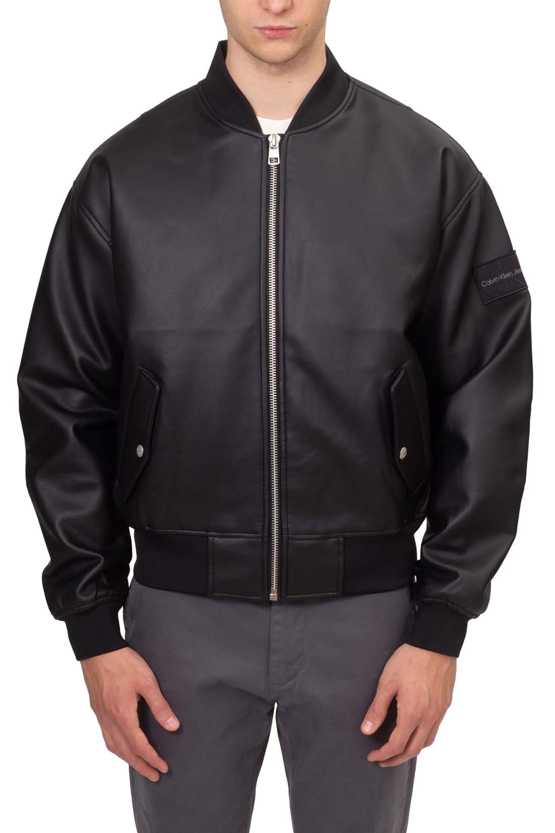 CALVIN KLEIN JEANS - Men's faux-leather bomber jacket-5