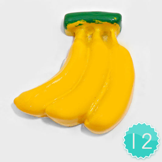 12 PCS - Banana Resin Cabochons