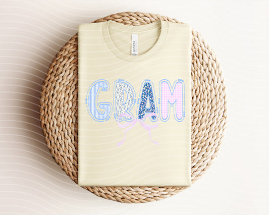 Pastel Floral Doodle Name Graphic Tee