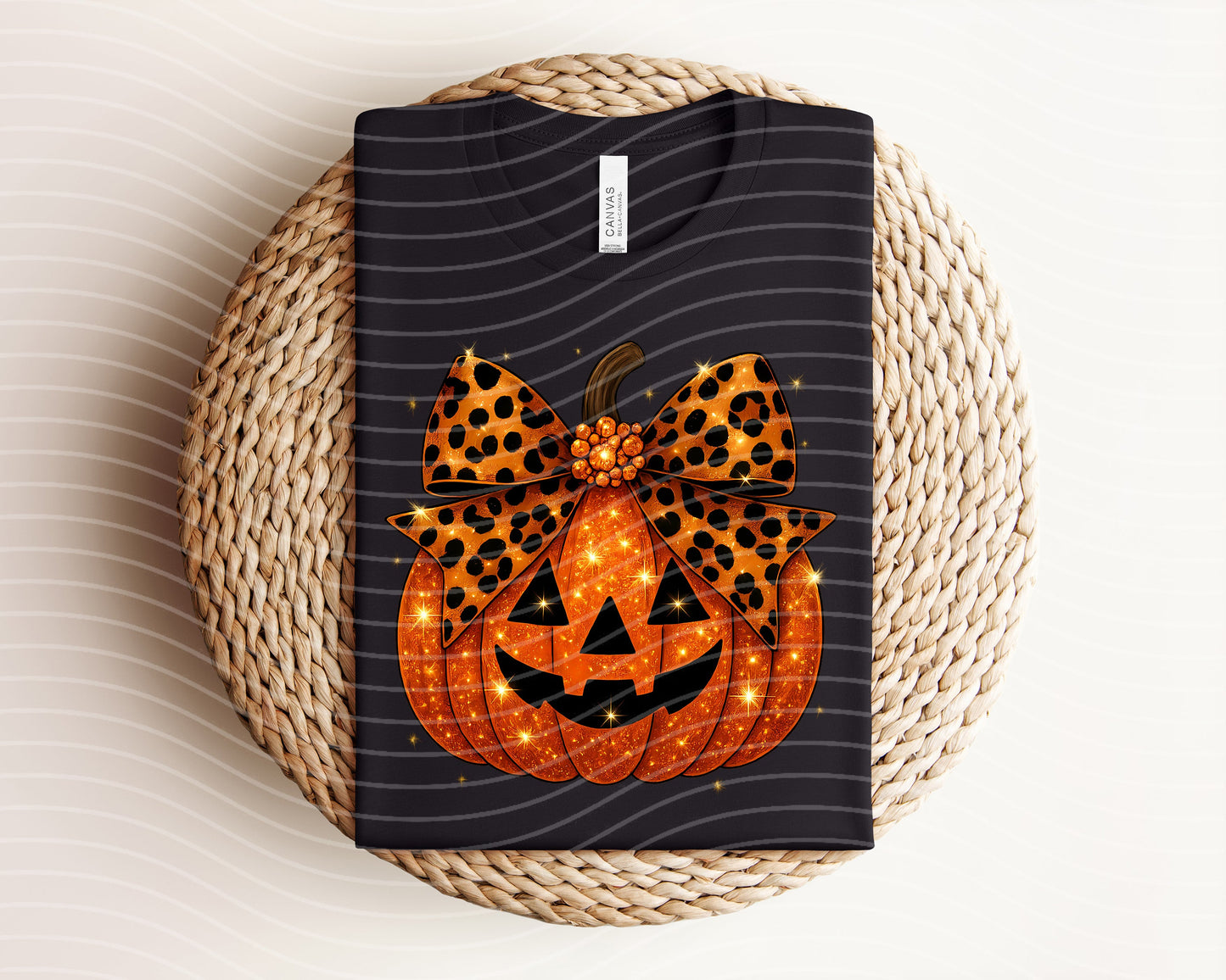 Orange Glitter Pumpkin Graphic Tee