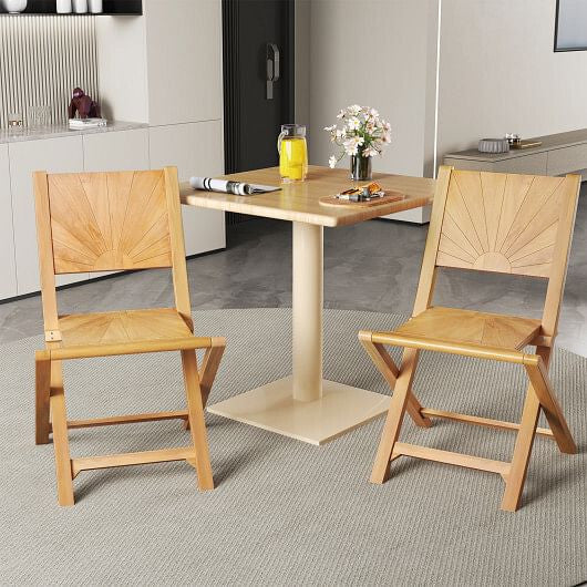 2 Pieces Folding Patio Chairs with Inclined Backrest-1