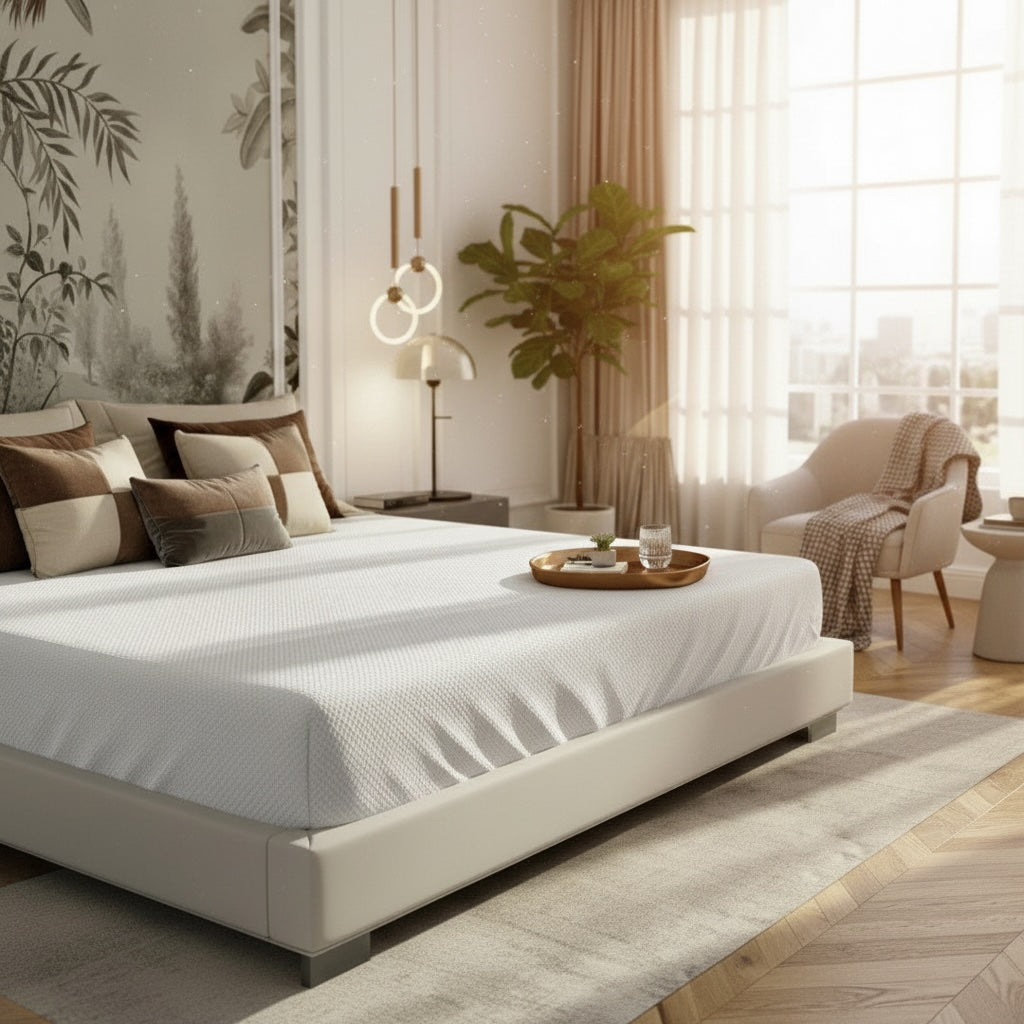 Jacquard Basket Weave 100% Polyester White Top Sheet-0
