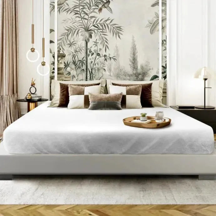 Jacquard Basket Weave 100% Polyester White Top Sheet-3