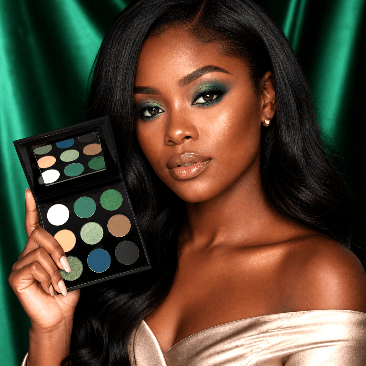 SYDONI JADED EYESHADOW PALETTE | Rich Green & Emerald Matte & Shimmer Shades