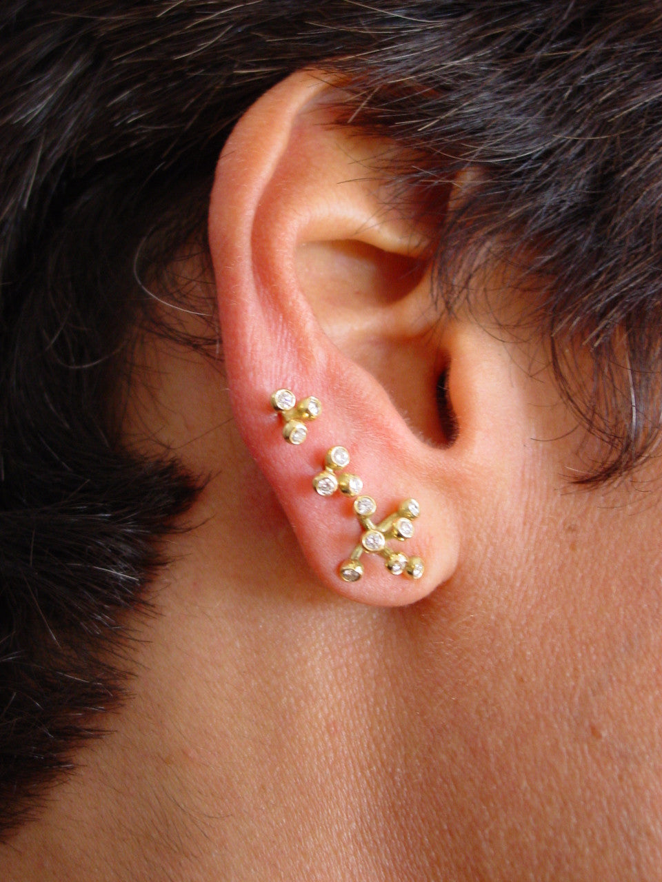 Fireworks Trip earrings-18K gold and diamonds-2