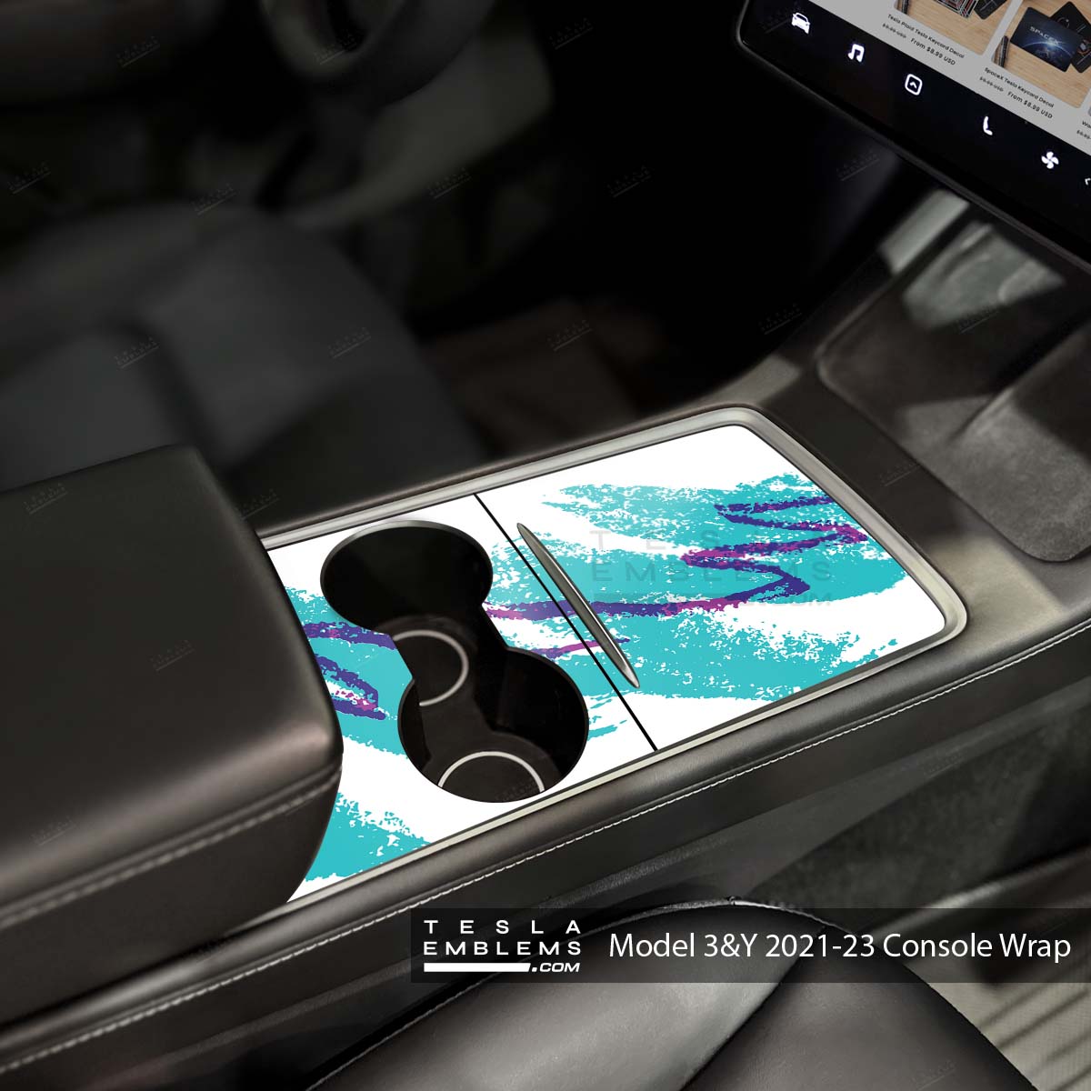 Retro Jazz | Tesla Center Console Wrap Kit | Model Y '21-25
