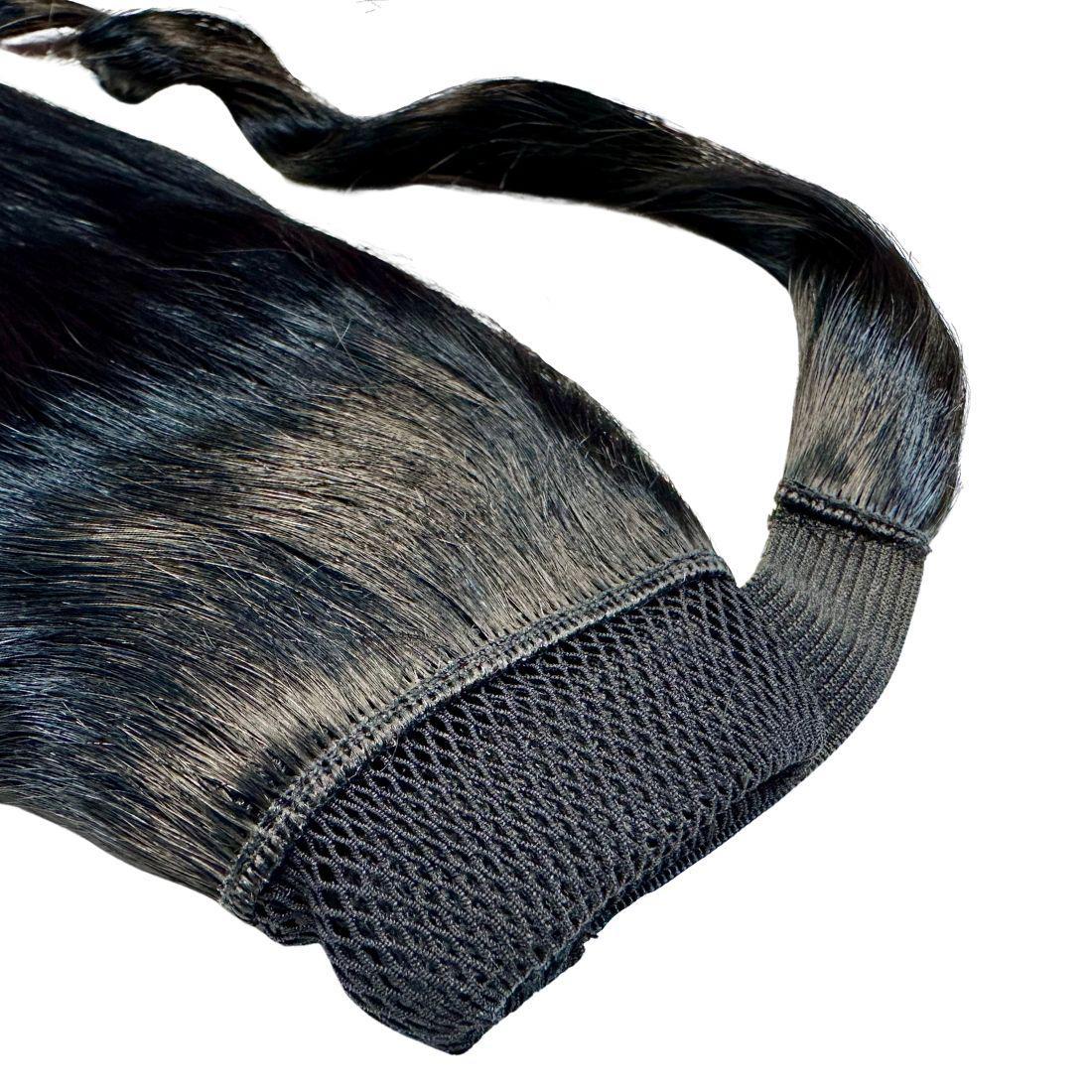 Jet Black 100% Human Hair Ponytail Extension