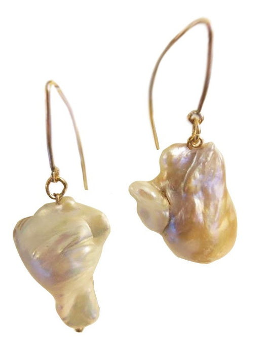 Jumbo Baroque Chinese Freshwater Pearl Earrings-One of a kind-008-0