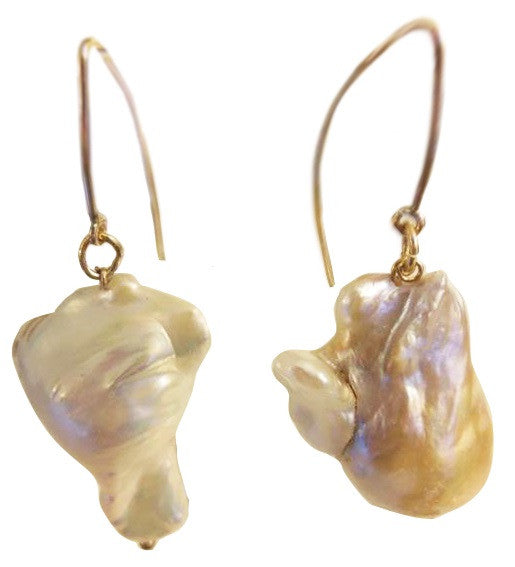 Jumbo Baroque Chinese Freshwater Pearl Earrings-One of a kind-008-3