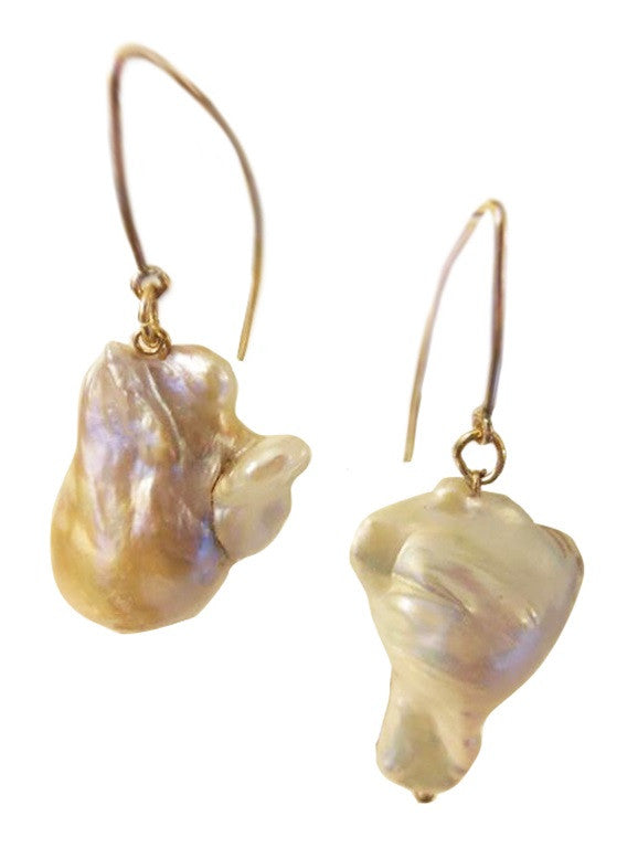 Jumbo Baroque Chinese Freshwater Pearl Earrings-One of a kind-008-2