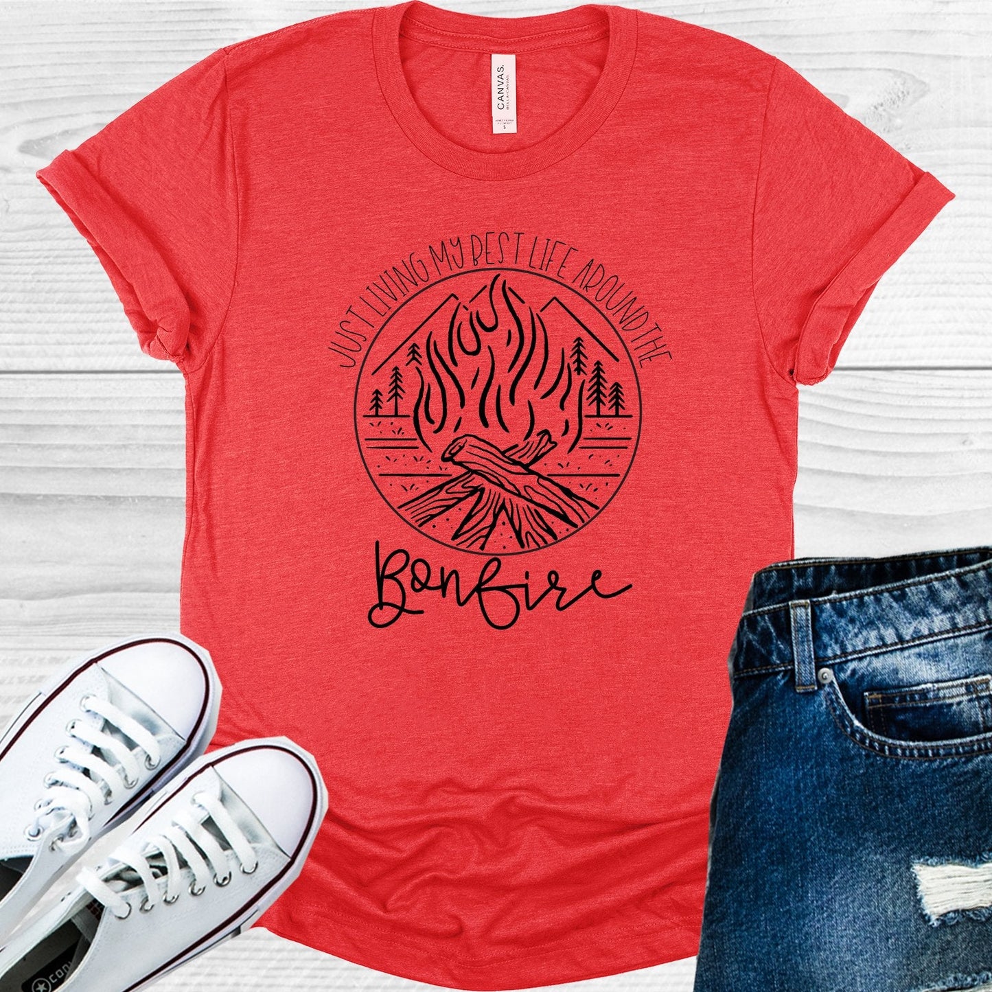 Just Living My Best Life at the Bonfire Graphic Tee