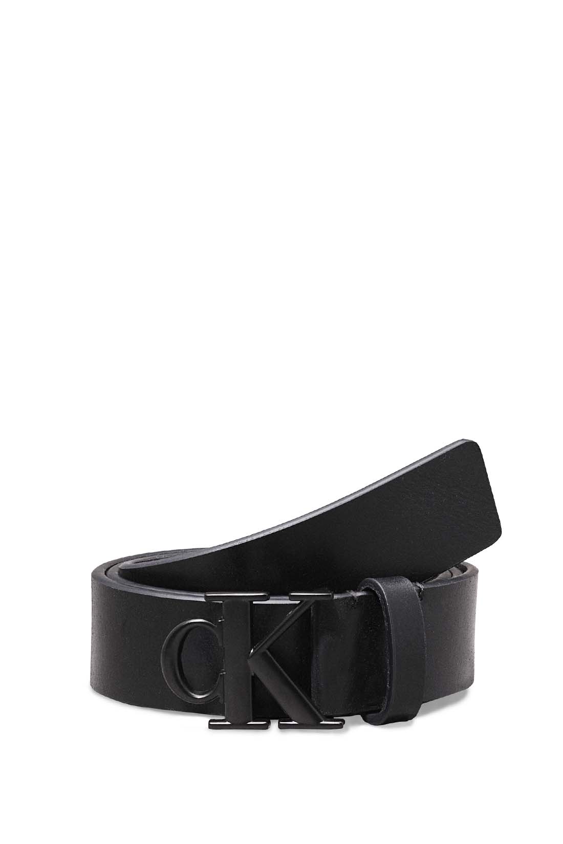 CALVIN KLEIN JEANS - Men's belt with monogram buckle-2