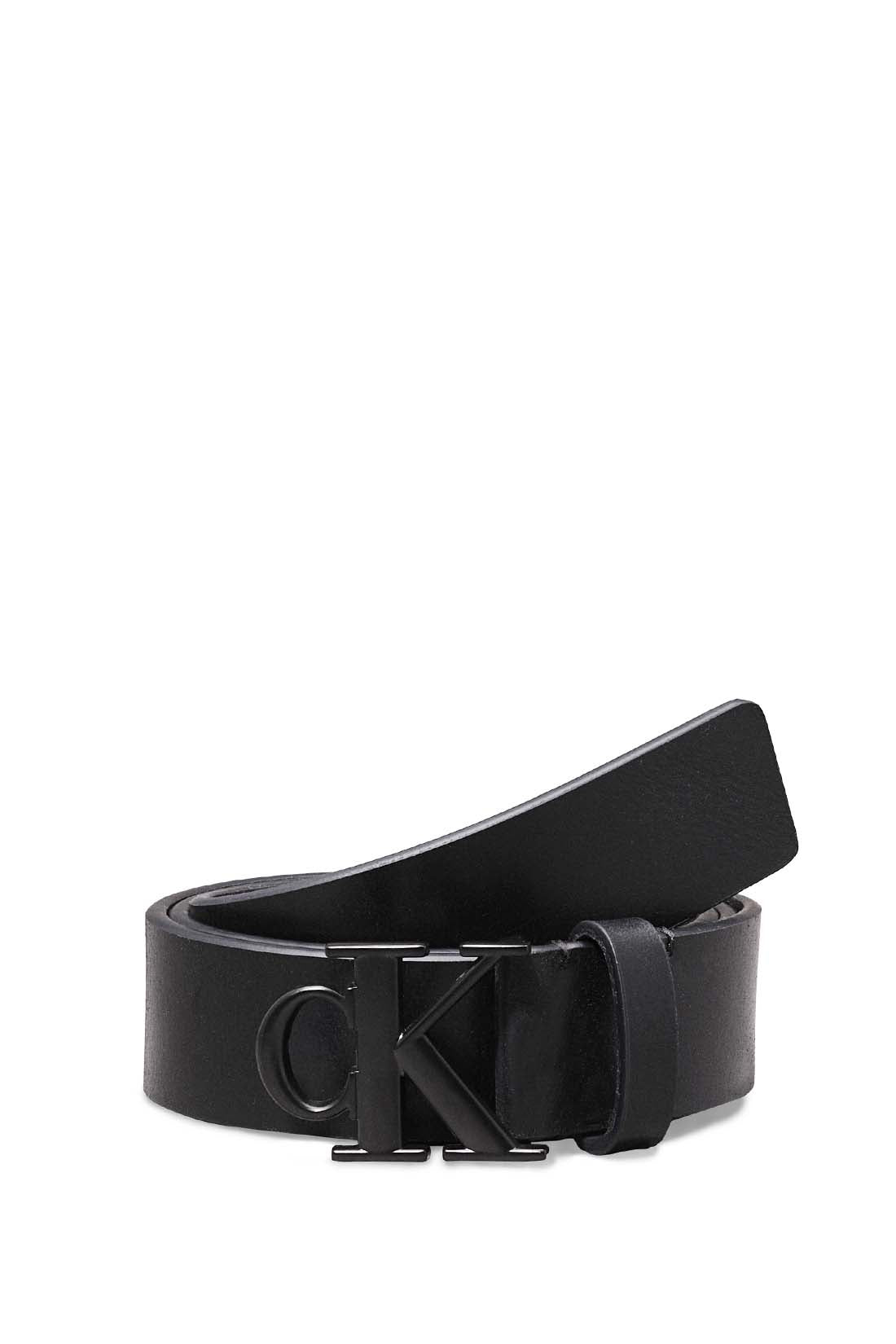 CALVIN KLEIN JEANS - Men's belt with monogram buckle-5