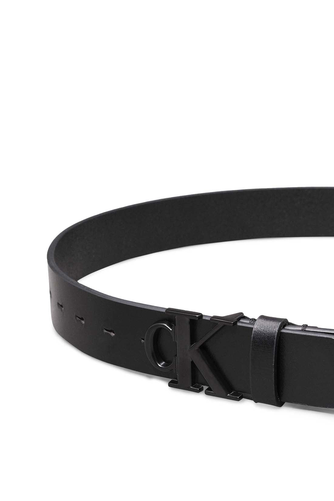 CALVIN KLEIN JEANS - Men's belt with monogram buckle-3