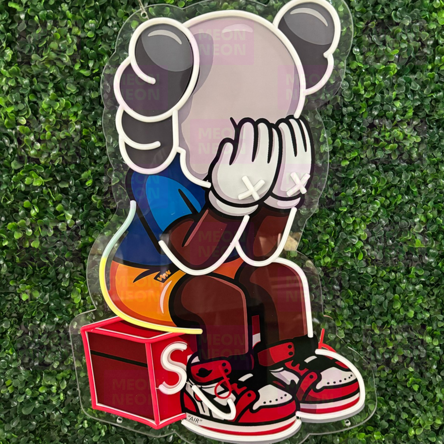 KAWS Seated Figure LED Neon Sign | Street Art Decor